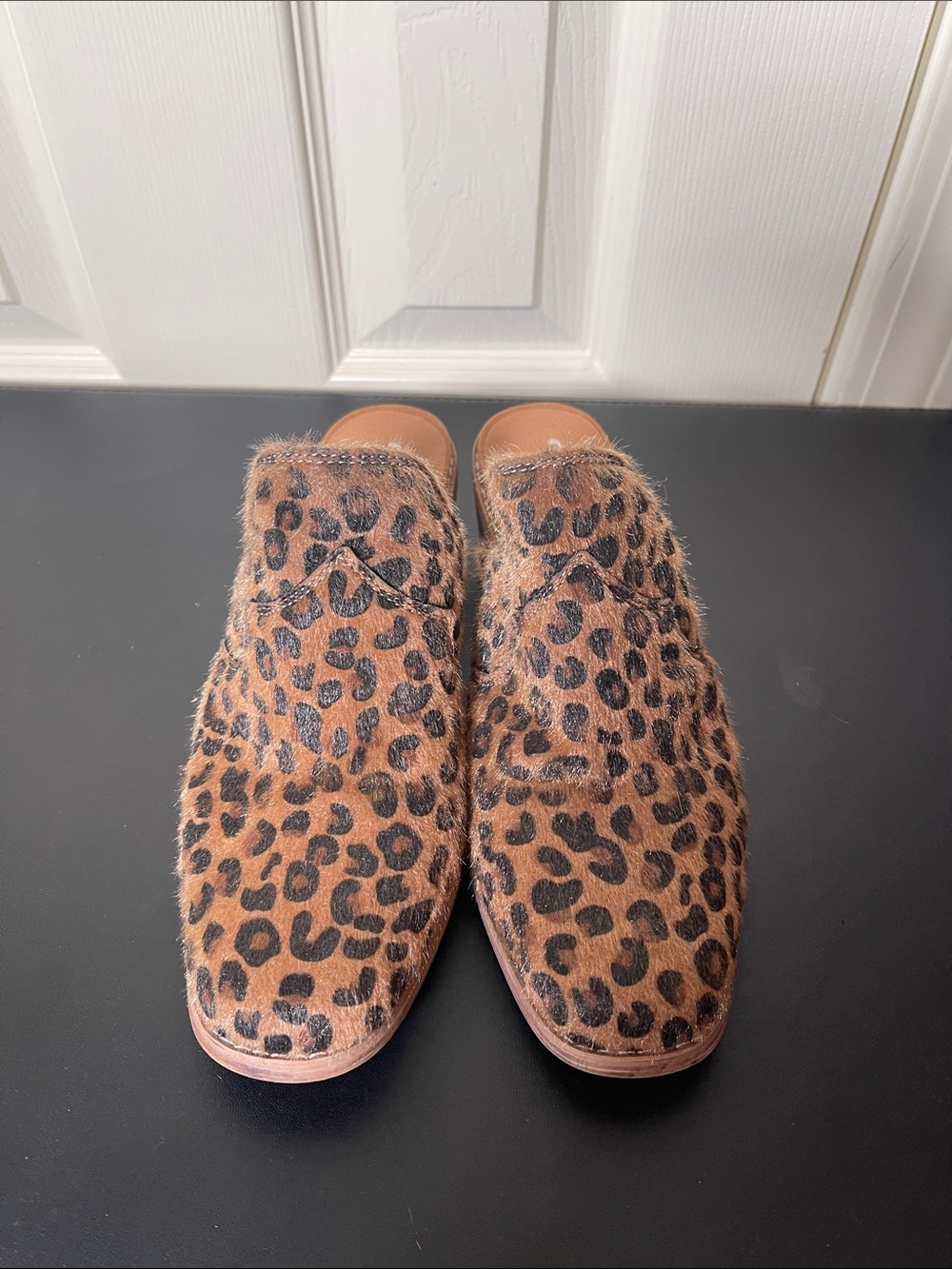 Very G Leopard Hair-On Slip-On Mules - Brown & Black